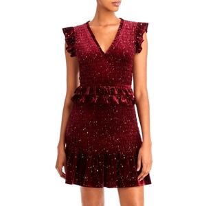 NWT Aqua Womens Velvet Short Mini Dress Size Medium